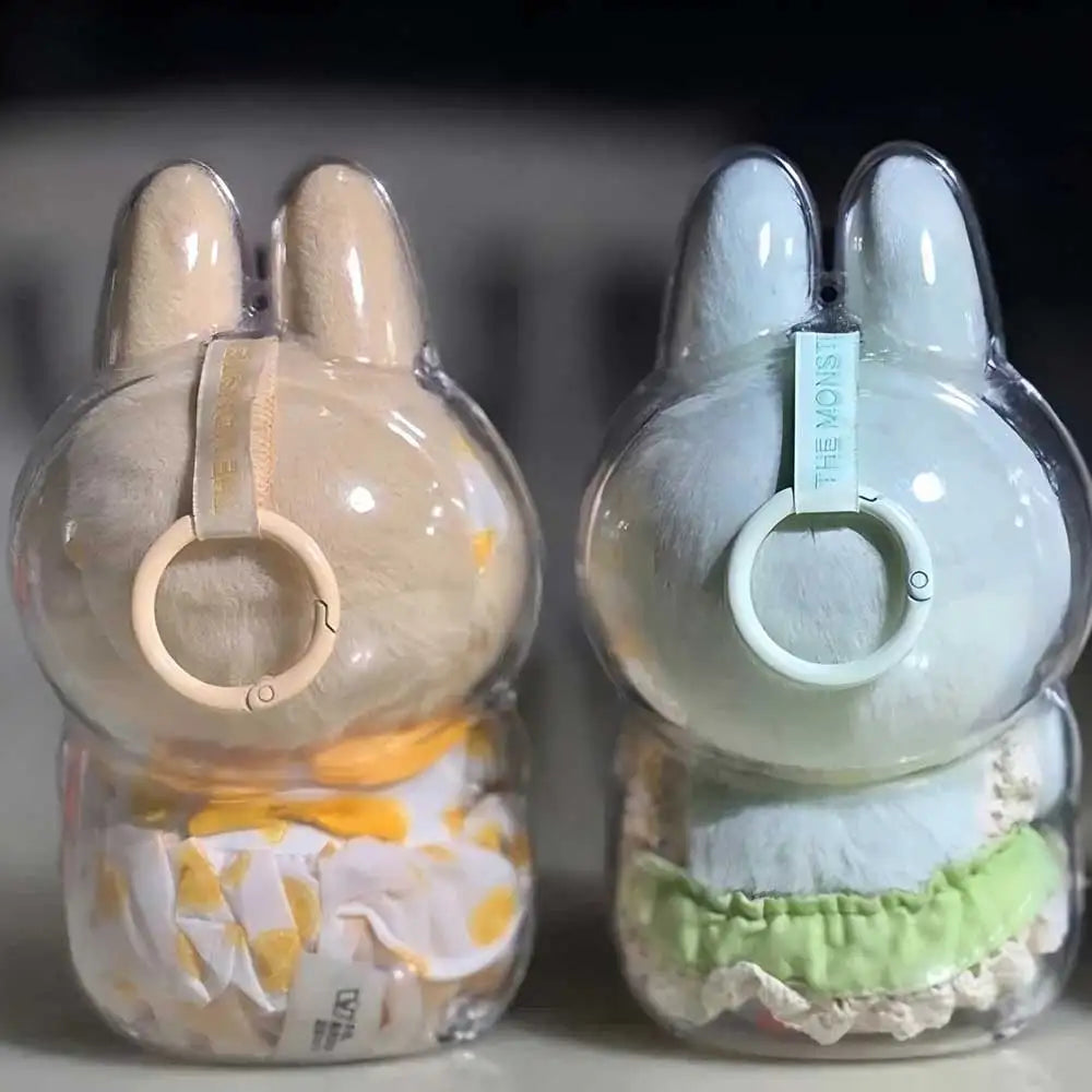 Labubu Transparent Protective Cover Monster Toy Elf Doll Cover Storage Box Cute Elf Plushie Display Cover for Party Dolls