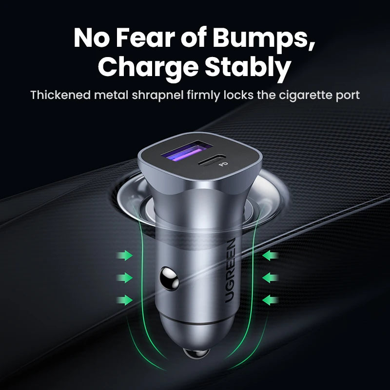 UGREEN 30W Car Charger USB Type C Fast Charger