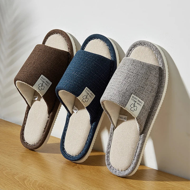 Home Linen Bedroom Slippers for Men in Spring&Autumn
