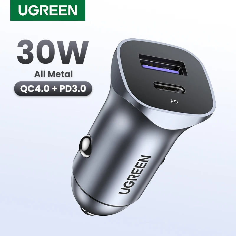 UGREEN 30W Car Charger USB Type C Fast Charger