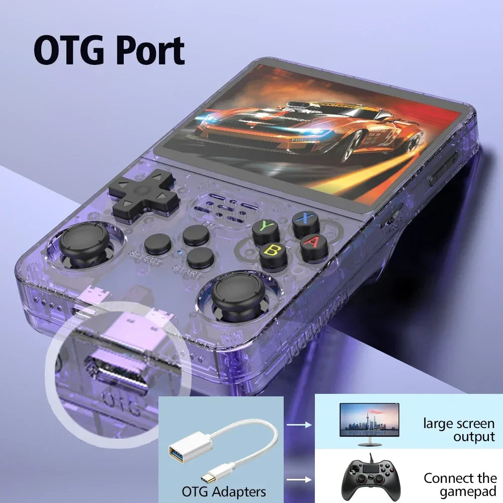 R36S Retro Handheld Game Console 64GB with 18000+ Games, 3.5" IPS Screen, Portable Linux Video Game Player, Pocket Emulator Console for Arcade, NES, PS1, GBA, MAME, and More Classic Games