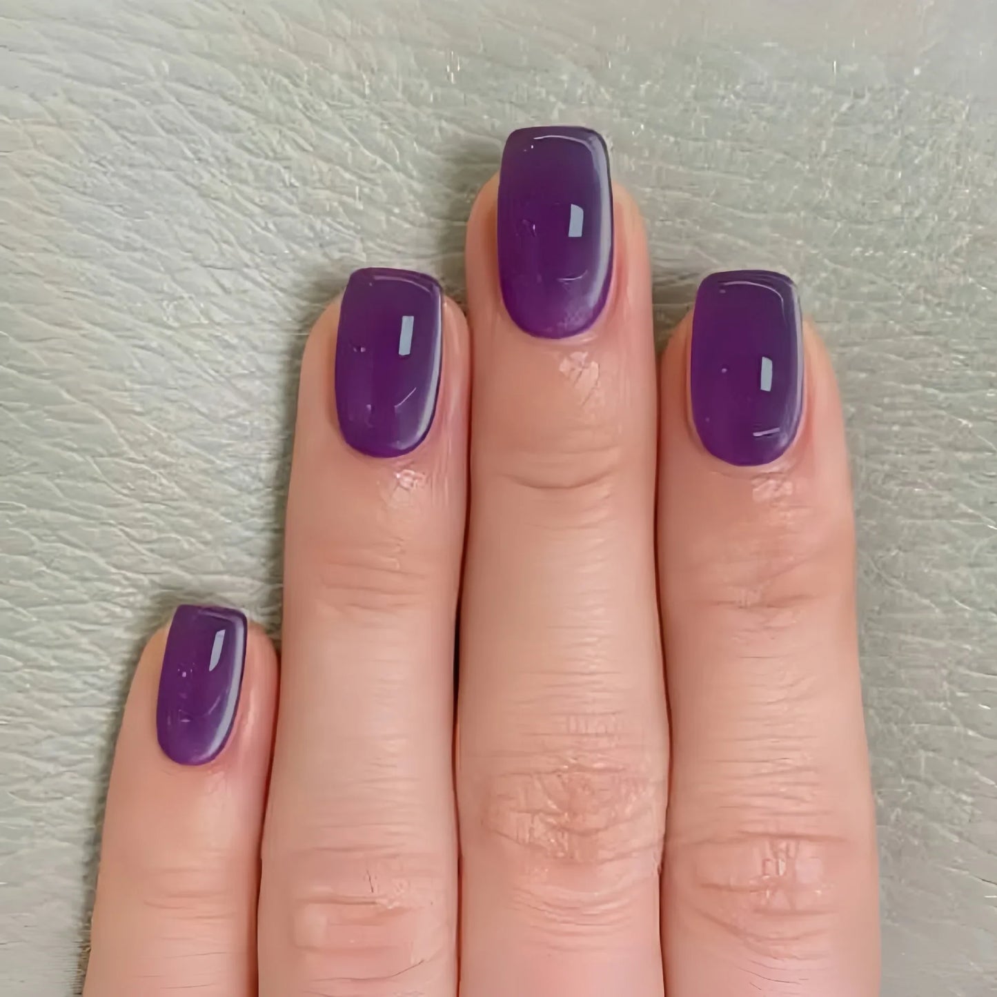 24Pcs Purple Cat Eye Fake Nails Square Head French Ballet Nails Short Press on Nails Wearable Full Cover Acrylic Fake Nail Tips