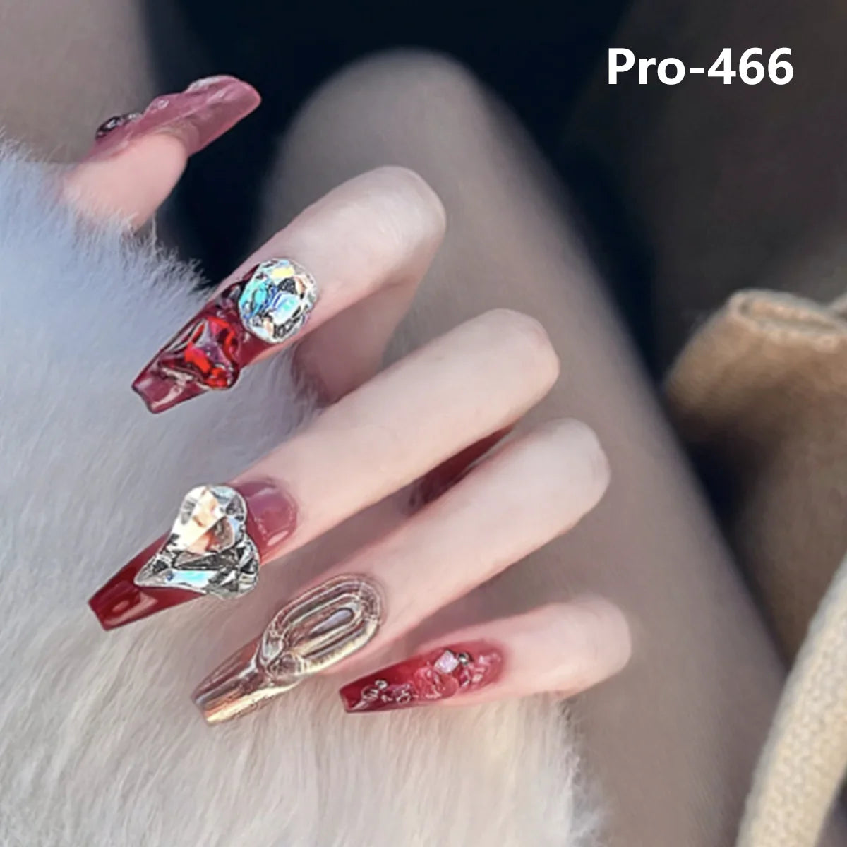 [Buy 6 Get 2]pro Mid-Length 401-500 Press on Nails 24Pcs/Sets Unique Design High Quality Reusable