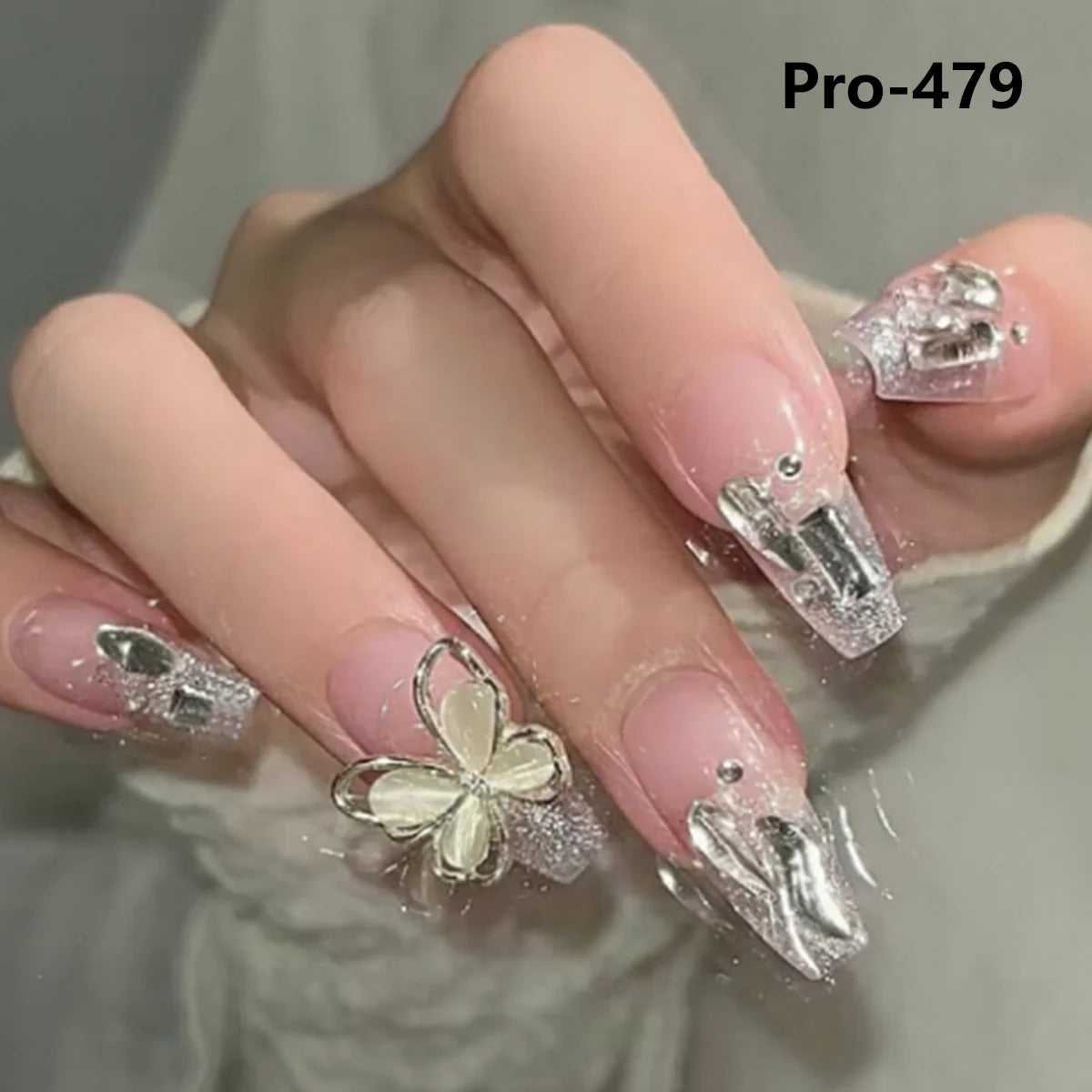 [Buy 6 Get 2]pro Mid-Length 401-500 Press on Nails 24Pcs/Sets Unique Design High Quality Reusable