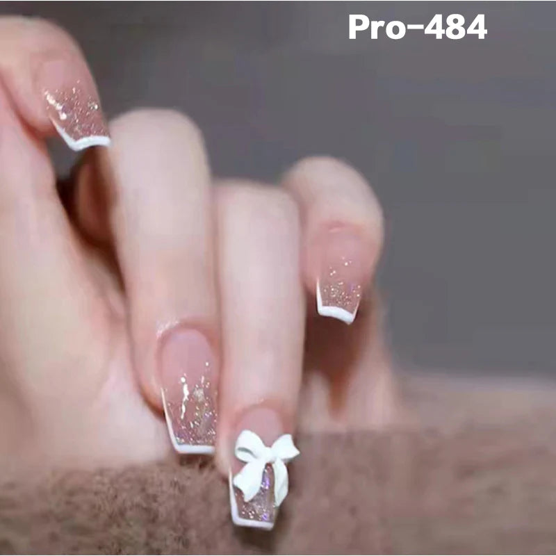 [Buy 6 Get 2]pro Mid-Length 401-500 Press on Nails 24Pcs/Sets Unique Design High Quality Reusable