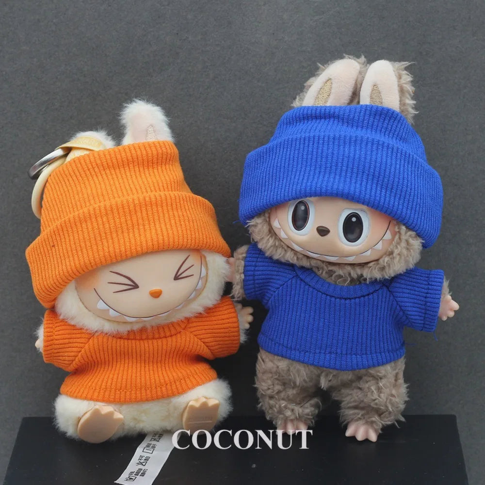 Labubu Casual T-Shirt 2 Sets - Soft Cotton Outfits for 17Cm Vinyl Dolls with Everyday Style