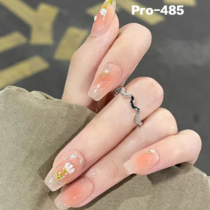 [Buy 6 Get 2]pro Mid-Length 401-500 Press on Nails 24Pcs/Sets Unique Design High Quality Reusable