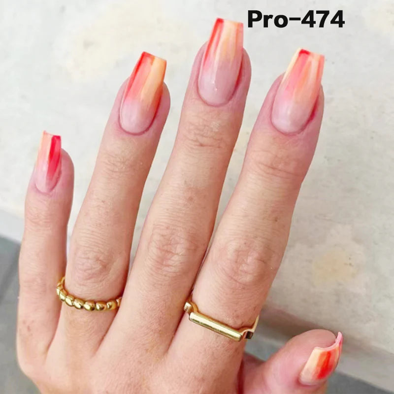 [Buy 6 Get 2]pro Mid-Length 401-500 Press on Nails 24Pcs/Sets Unique Design High Quality Reusable