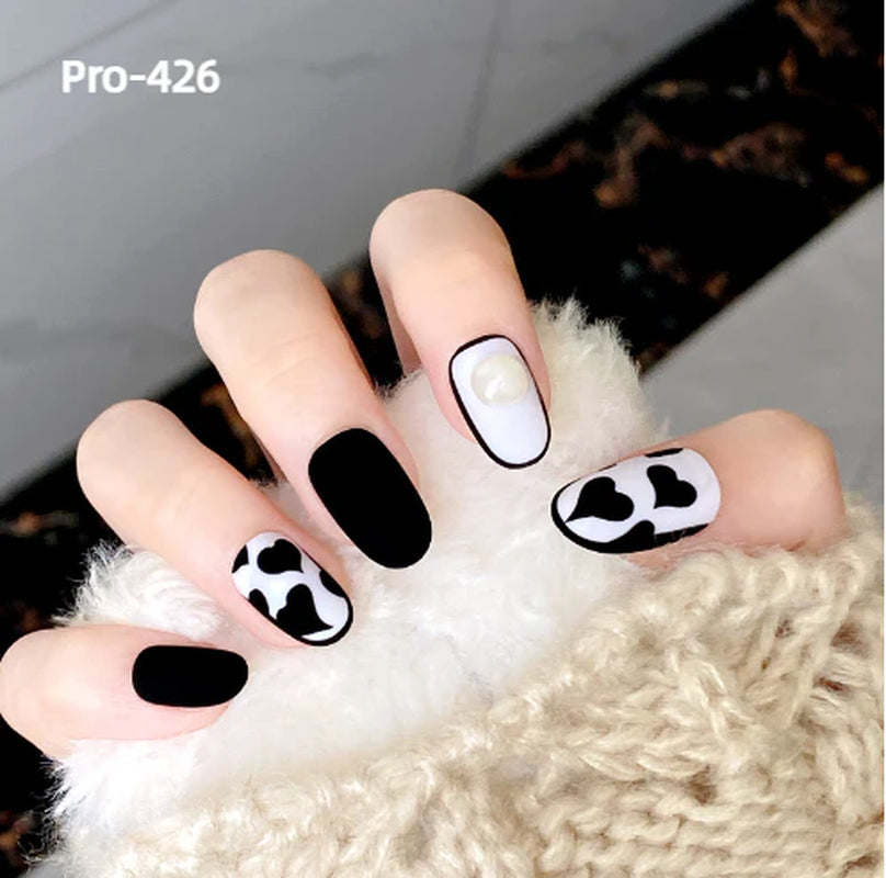[Buy 6 Get 2]pro Mid-Length 401-500 Press on Nails 24Pcs/Sets Unique Design High Quality Reusable