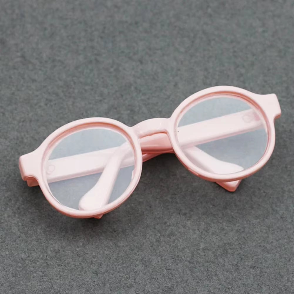 1PC 6.5Cm Transparent Plastic Glasses for 1/8 1/6 1/3 1/4 BJD for Labubu MSD SD Plush for EXO Doll Sunglasses