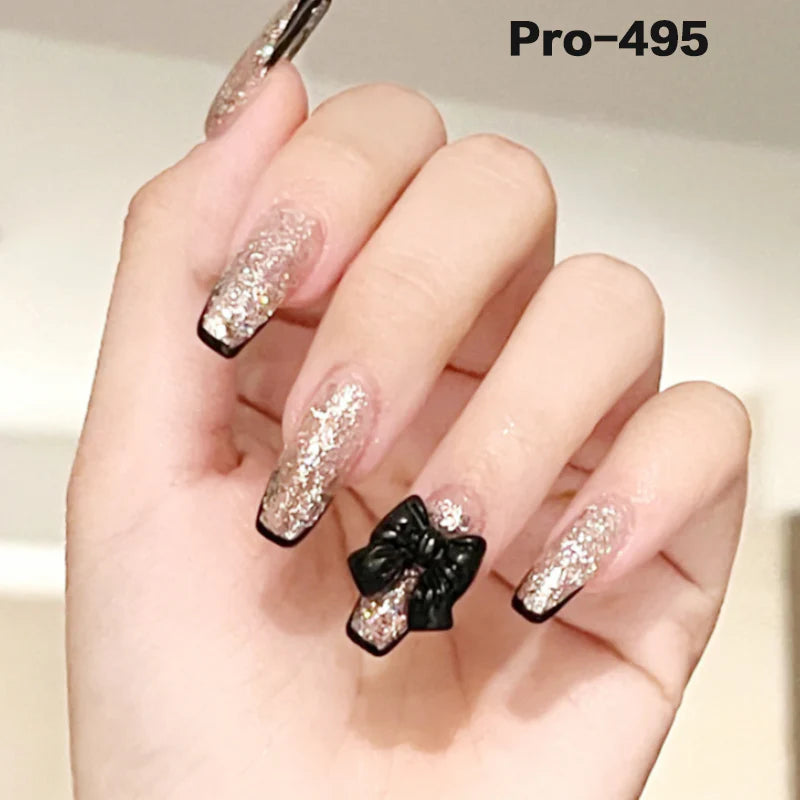 [Buy 6 Get 2]pro Mid-Length 401-500 Press on Nails 24Pcs/Sets Unique Design High Quality Reusable