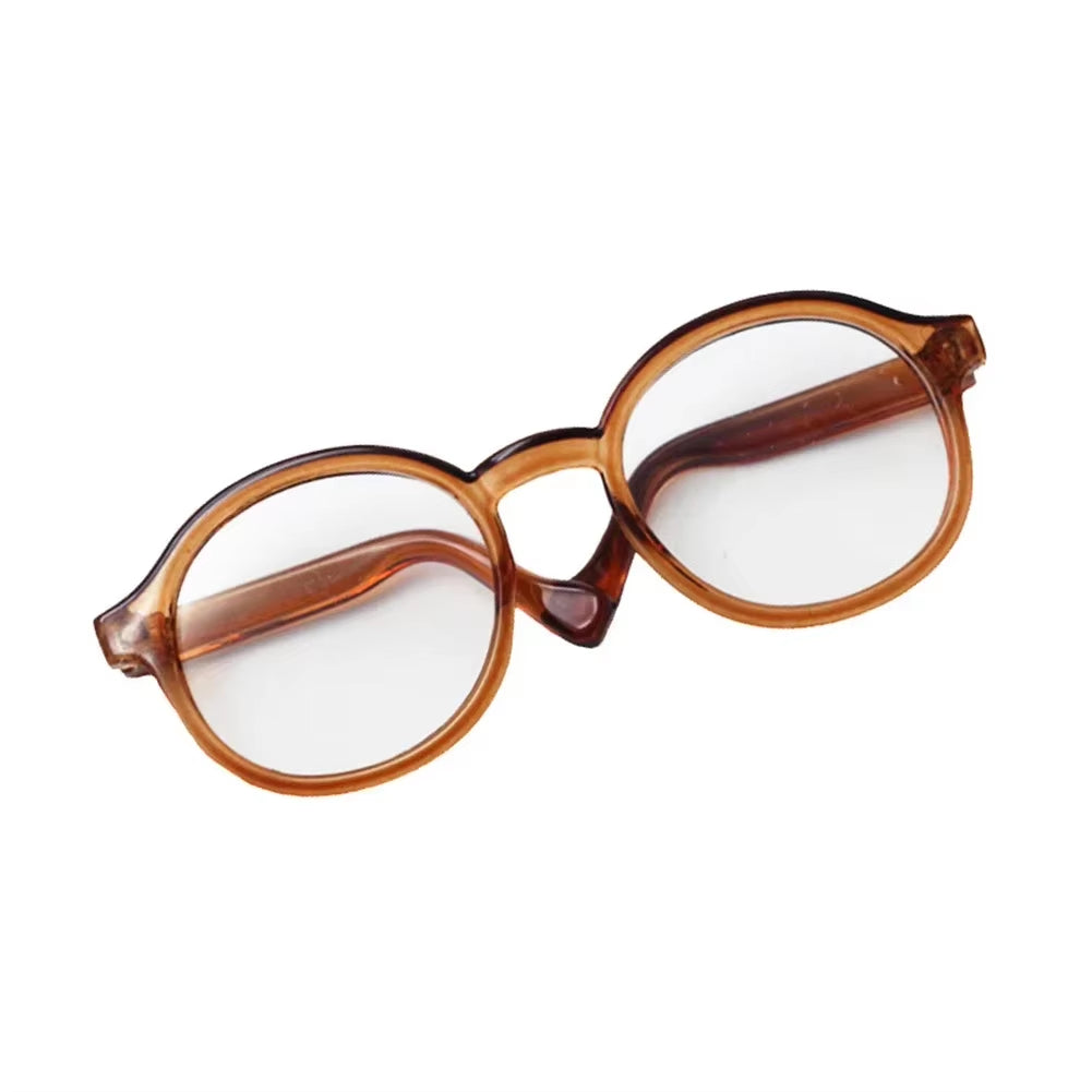 1PC 6.5Cm Transparent Plastic Glasses for 1/8 1/6 1/3 1/4 BJD for Labubu MSD SD Plush for EXO Doll Sunglasses