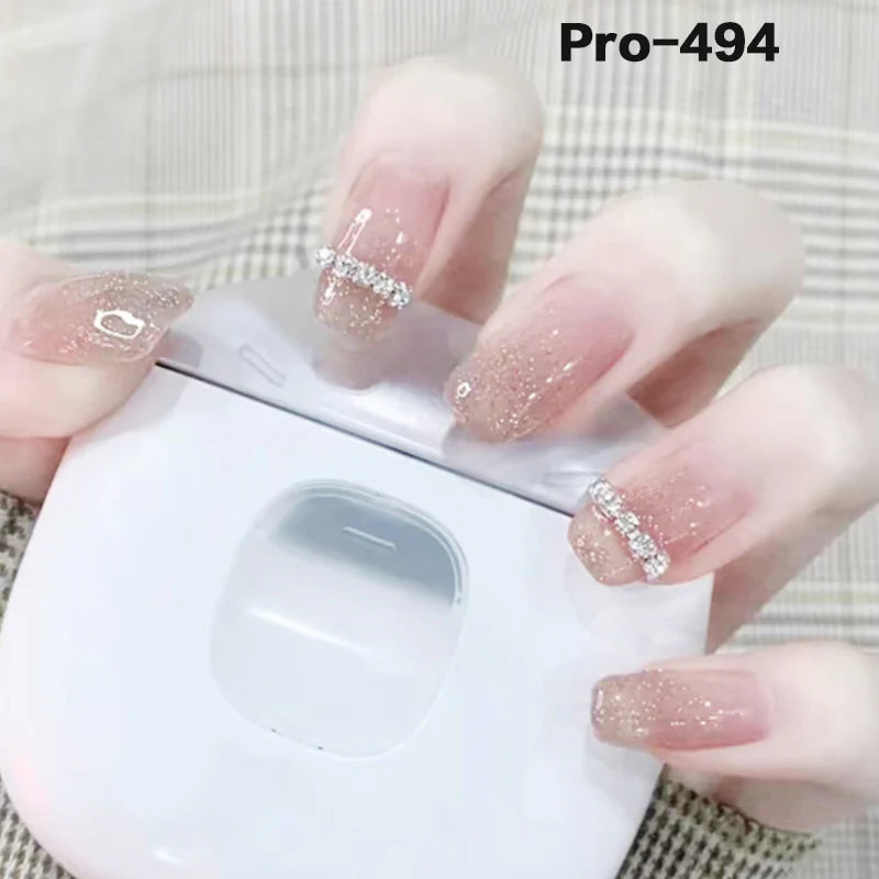 [Buy 6 Get 2]pro Mid-Length 401-500 Press on Nails 24Pcs/Sets Unique Design High Quality Reusable