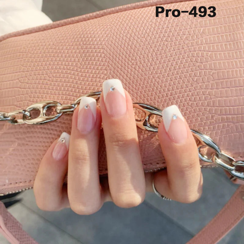 [Buy 6 Get 2]pro Mid-Length 401-500 Press on Nails 24Pcs/Sets Unique Design High Quality Reusable
