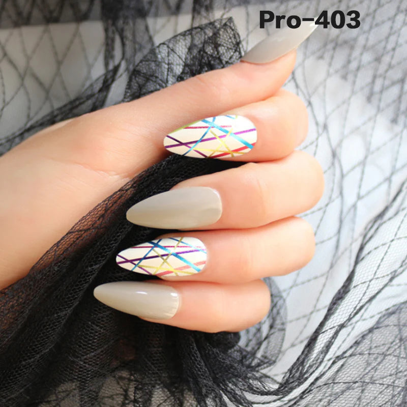 [Buy 6 Get 2]pro Mid-Length 401-500 Press on Nails 24Pcs/Sets Unique Design High Quality Reusable