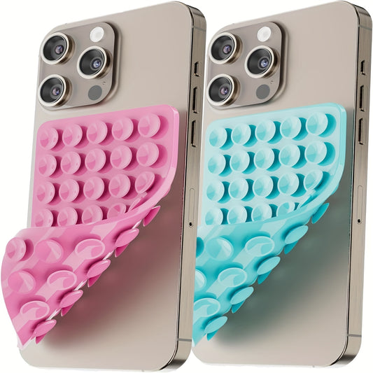 Silicone Suction Cup Phone Case Mount Double Sided, Phone Accessories Hands-Free Strong Grip Holder for Selfies and Videos, Silicon Phone Stand for iPhone and Android