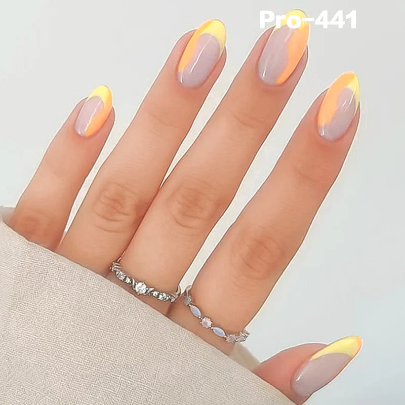 [Buy 6 Get 2]pro Mid-Length 401-500 Press on Nails 24Pcs/Sets Unique Design High Quality Reusable