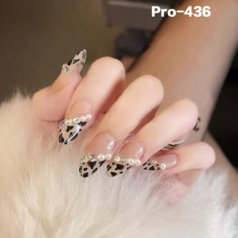 [Buy 6 Get 2]pro Mid-Length 401-500 Press on Nails 24Pcs/Sets Unique Design High Quality Reusable