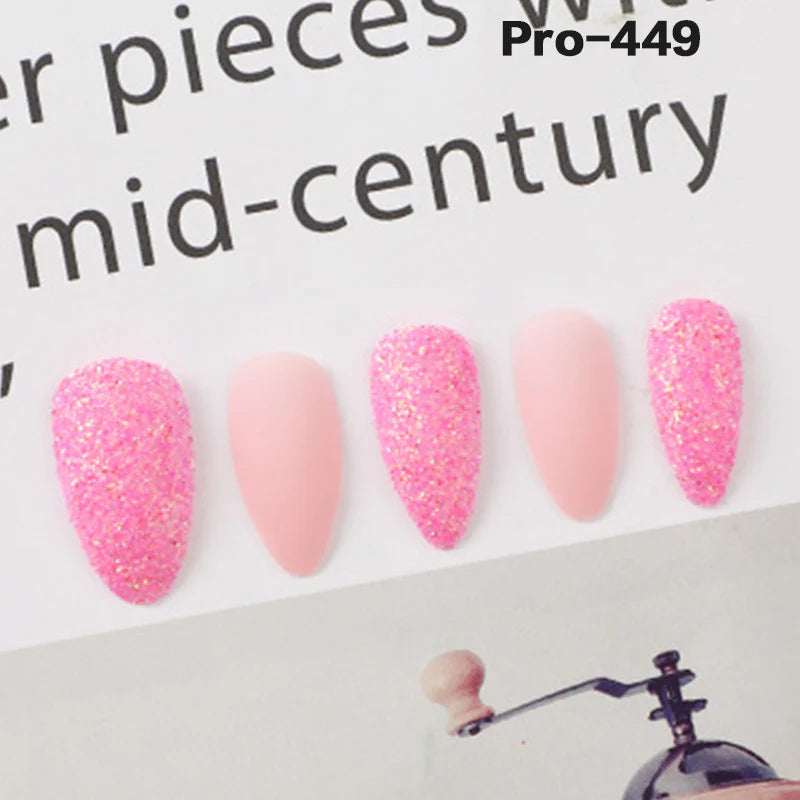 [Buy 6 Get 2]pro Mid-Length 401-500 Press on Nails 24Pcs/Sets Unique Design High Quality Reusable
