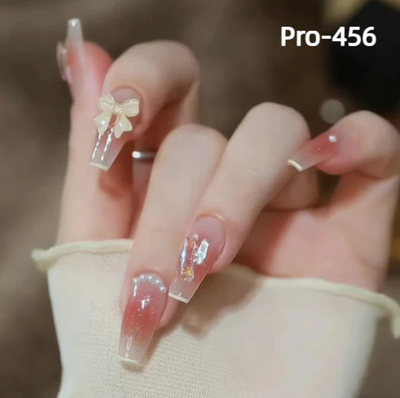 [Buy 6 Get 2]pro Mid-Length 401-500 Press on Nails 24Pcs/Sets Unique Design High Quality Reusable