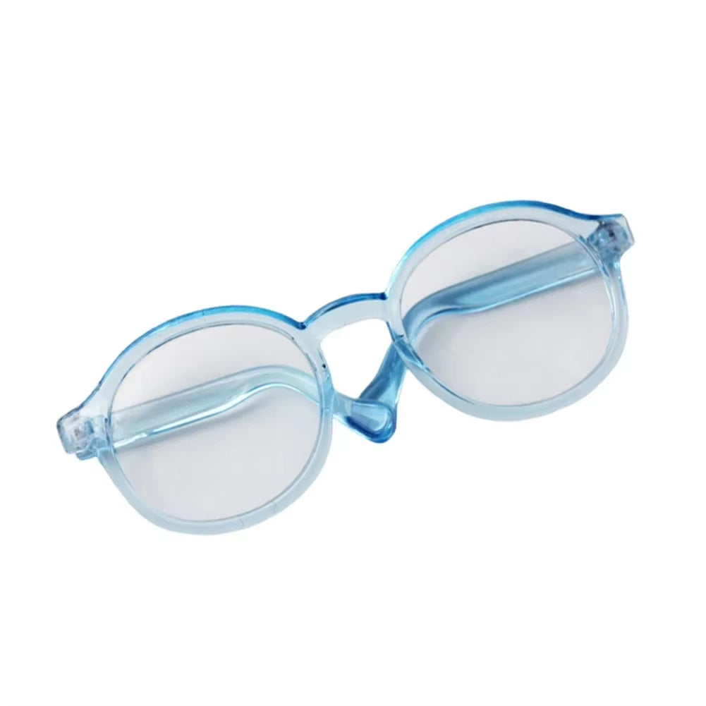 1PC 6.5Cm Transparent Plastic Glasses for 1/8 1/6 1/3 1/4 BJD for Labubu MSD SD Plush for EXO Doll Sunglasses