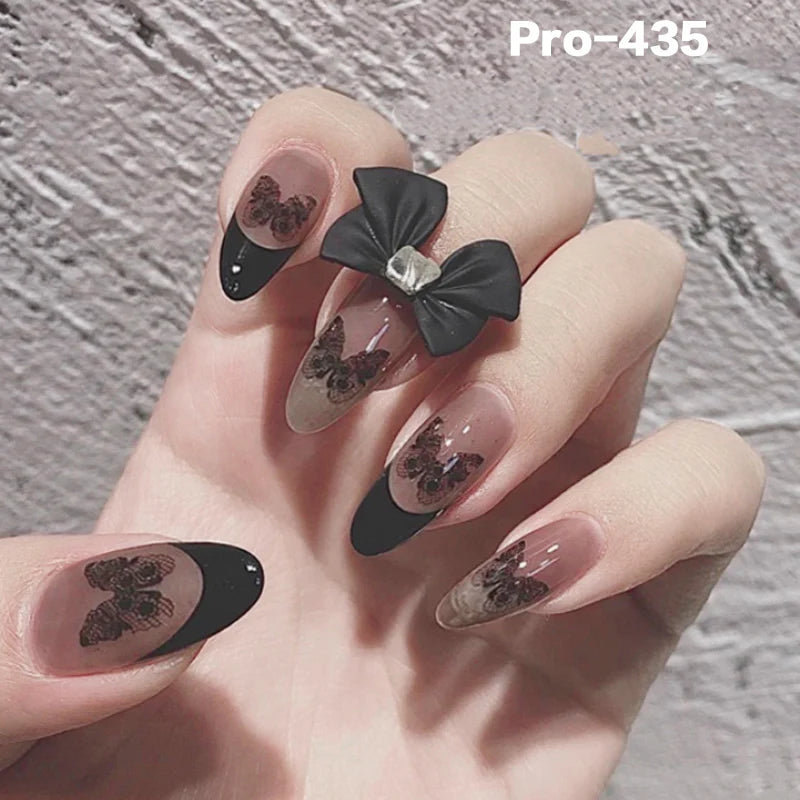 [Buy 6 Get 2]pro Mid-Length 401-500 Press on Nails 24Pcs/Sets Unique Design High Quality Reusable