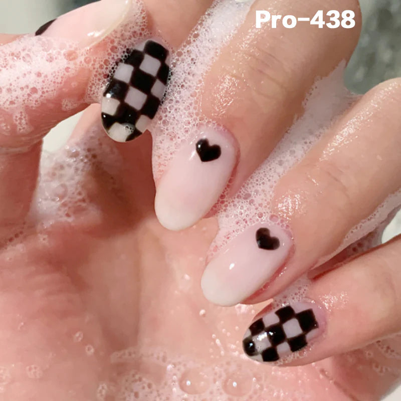 [Buy 6 Get 2]pro Mid-Length 401-500 Press on Nails 24Pcs/Sets Unique Design High Quality Reusable