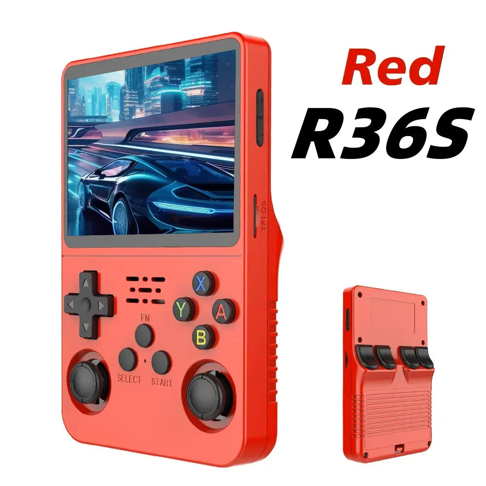 R36S Retro Handheld Video Game Console Linux System 3.5-inch IPS Screen Portable Handheld Video Player 64GB 15000 Games