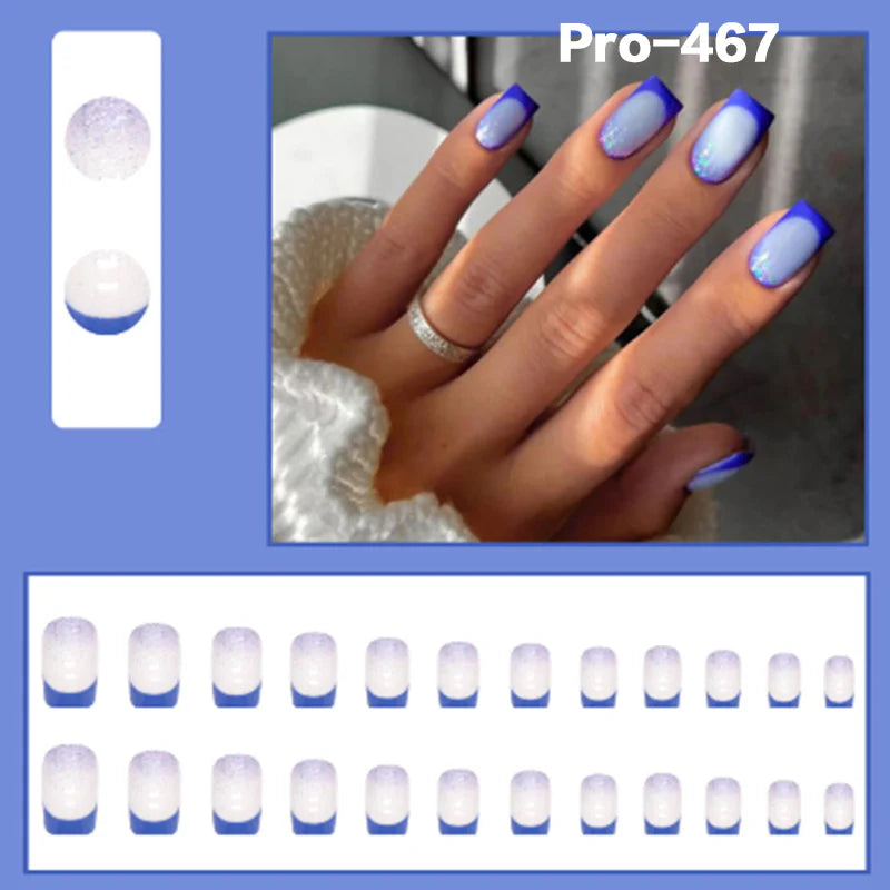 [Buy 6 Get 2]pro Mid-Length 401-500 Press on Nails 24Pcs/Sets Unique Design High Quality Reusable