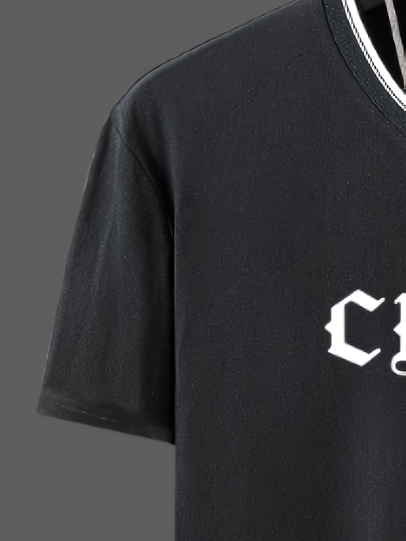 CHICAGO Print Men's Casual Sports Short Sleeve Crew Neck T-shirt, Summer Outdoor