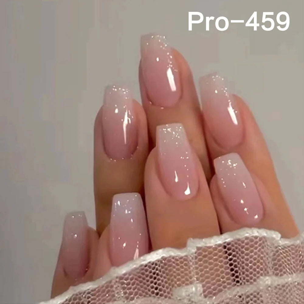 [Buy 6 Get 2]pro Mid-Length 401-500 Press on Nails 24Pcs/Sets Unique Design High Quality Reusable