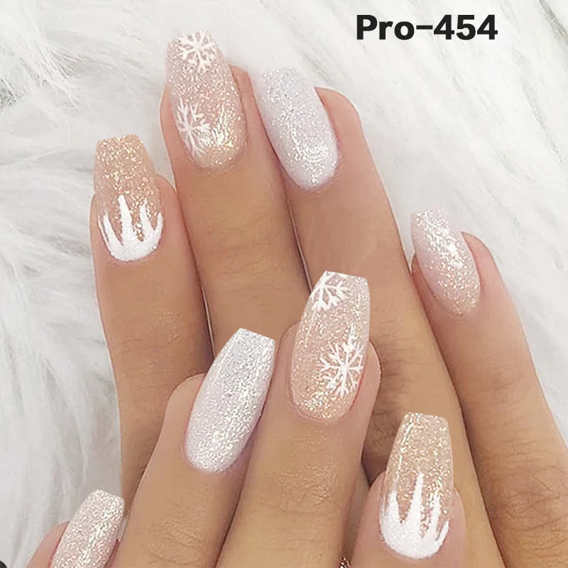 [Buy 6 Get 2]pro Mid-Length 401-500 Press on Nails 24Pcs/Sets Unique Design High Quality Reusable