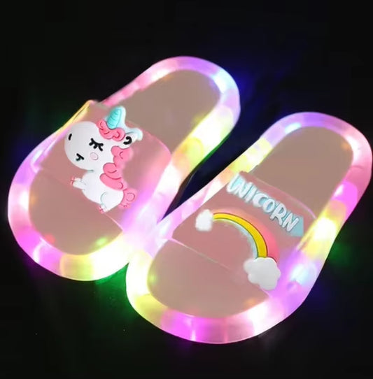 Unicorn Animals Prints Shoes Lighted Kids Slippers