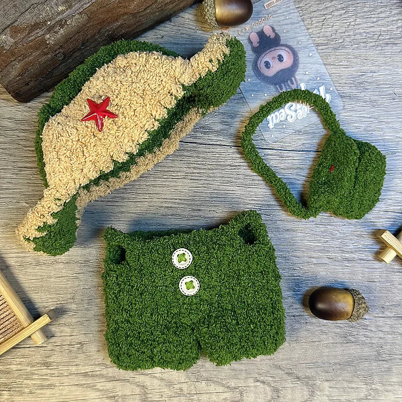 17Cm Cute Mini Plush Doll'S Clothes Outfit Accessories for Labubu Dolls Animal Style DIY Doll Clothes Accessories