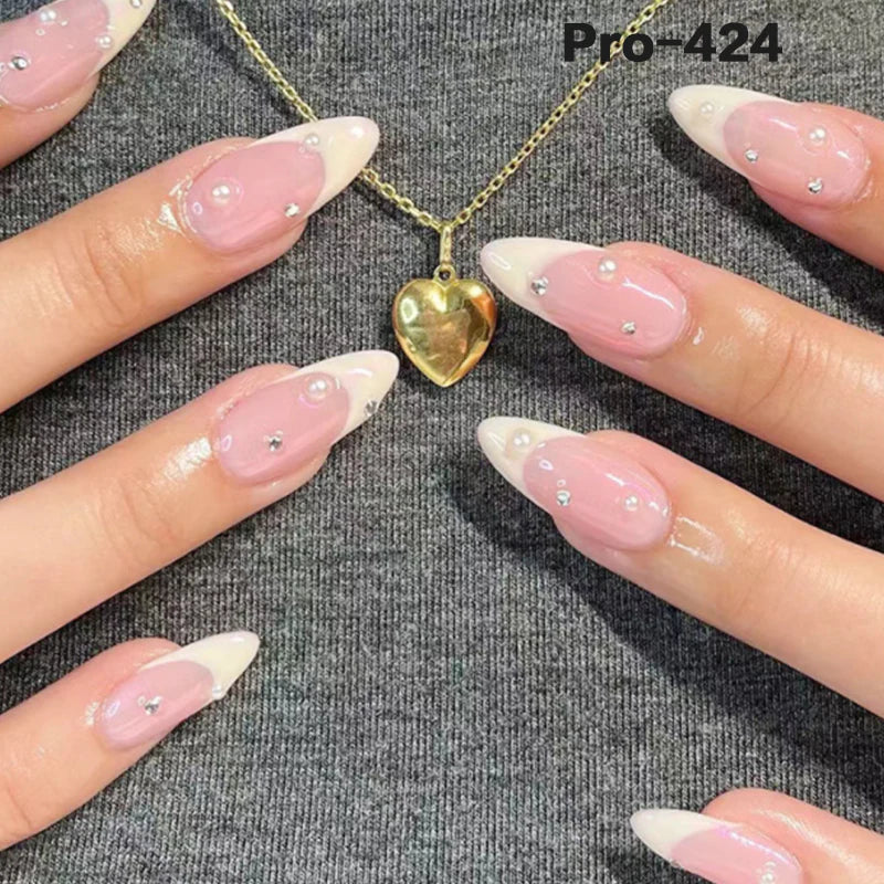 [Buy 6 Get 2]pro Mid-Length 401-500 Press on Nails 24Pcs/Sets Unique Design High Quality Reusable
