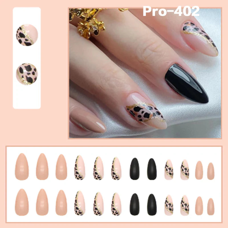 [Buy 6 Get 2]pro Mid-Length 401-500 Press on Nails 24Pcs/Sets Unique Design High Quality Reusable