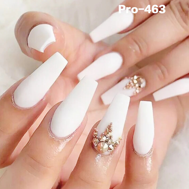 [Buy 6 Get 2]pro Mid-Length 401-500 Press on Nails 24Pcs/Sets Unique Design High Quality Reusable