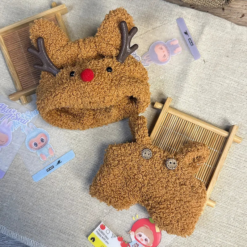 17Cm Cute Mini Plush Doll'S Clothes Outfit Accessories for Labubu Dolls Animal Style DIY Doll Clothes Accessories