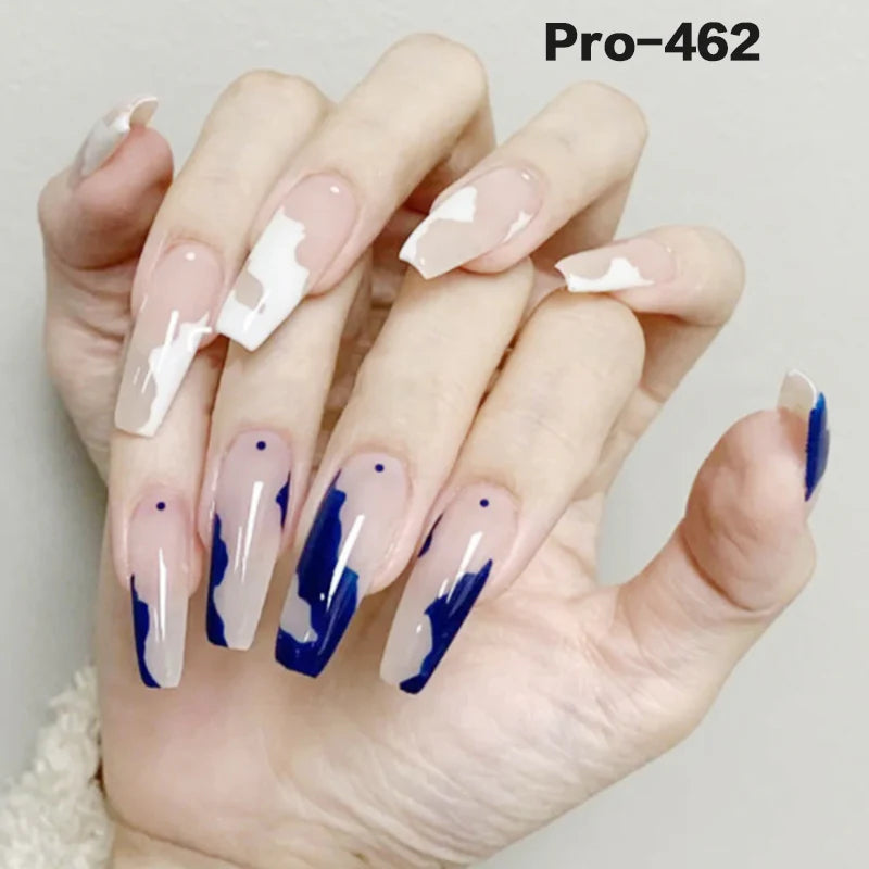 [Buy 6 Get 2]pro Mid-Length 401-500 Press on Nails 24Pcs/Sets Unique Design High Quality Reusable