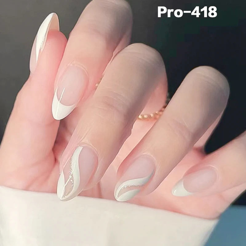 [Buy 6 Get 2]pro Mid-Length 401-500 Press on Nails 24Pcs/Sets Unique Design High Quality Reusable