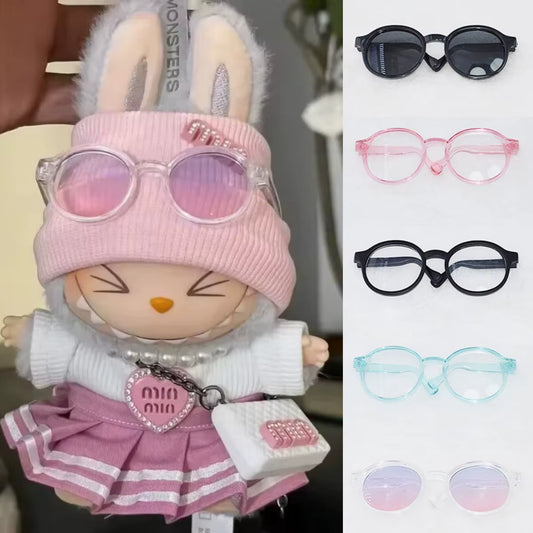 1PC 6.5Cm Transparent Plastic Glasses for 1/8 1/6 1/3 1/4 BJD for Labubu MSD SD Plush for EXO Doll Sunglasses