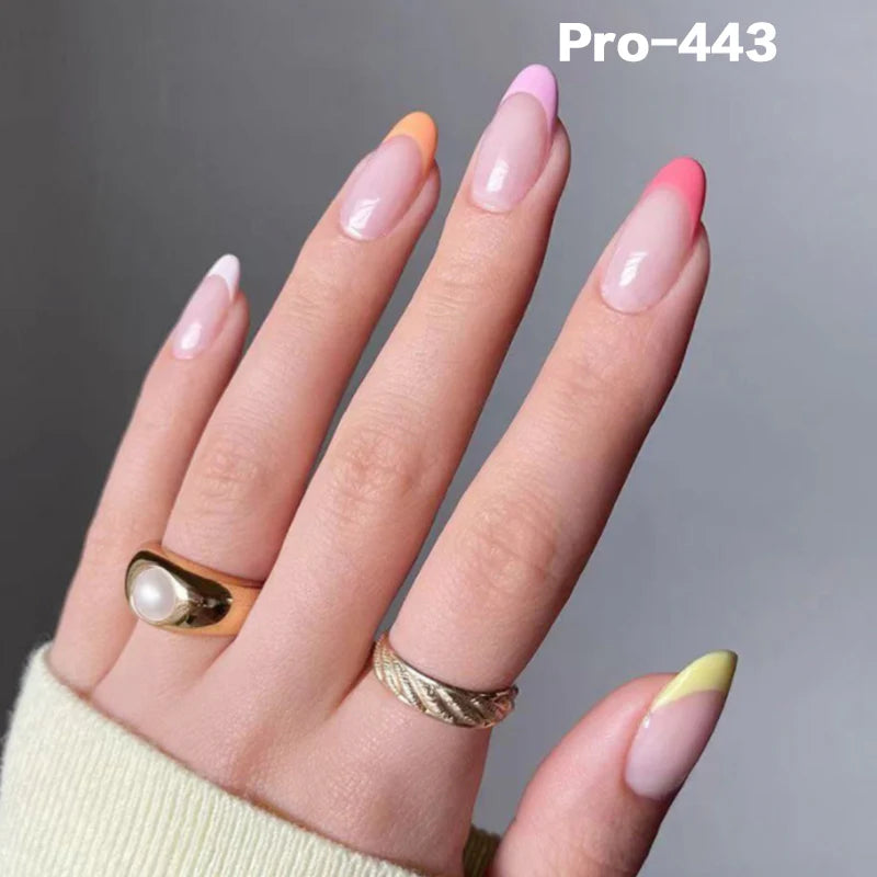 [Buy 6 Get 2]pro Mid-Length 401-500 Press on Nails 24Pcs/Sets Unique Design High Quality Reusable