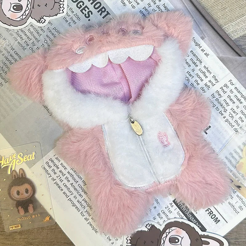 17Cm Cute Mini Plush Doll'S Clothes Outfit Accessories for Labubu Dolls Animal Style DIY Doll Clothes Accessories