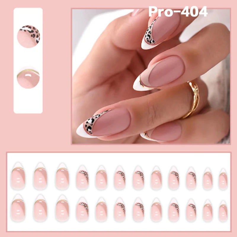 [Buy 6 Get 2]pro Mid-Length 401-500 Press on Nails 24Pcs/Sets Unique Design High Quality Reusable