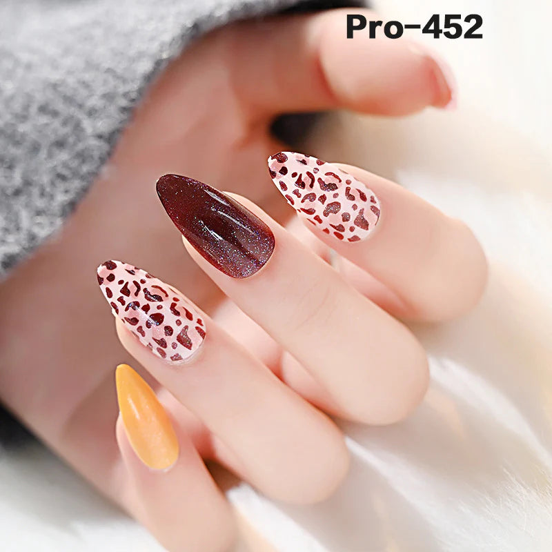 [Buy 6 Get 2]pro Mid-Length 401-500 Press on Nails 24Pcs/Sets Unique Design High Quality Reusable